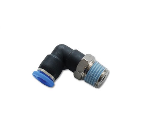 Vibrant Male Elbow Pneumatic Vacuum Fitting (1/2in NPT Thread) - for use with 1/4in (6mm) OD tubing