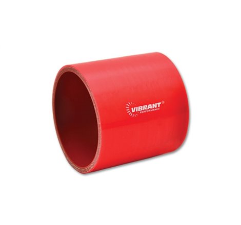 Vibrant 4 Ply Reinforced Silicone Straight Hose Coupling - 1in I.D. x 3in long (RED)