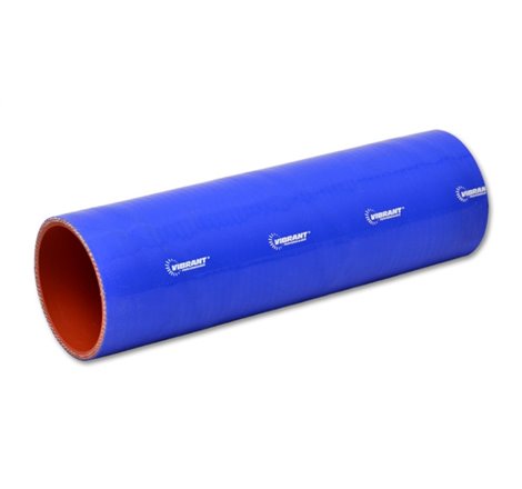 Vibrant 4 Ply Reinforced Silicone Straight Hose Coupling - 1.5in I.D. x 12in long (BLUE)