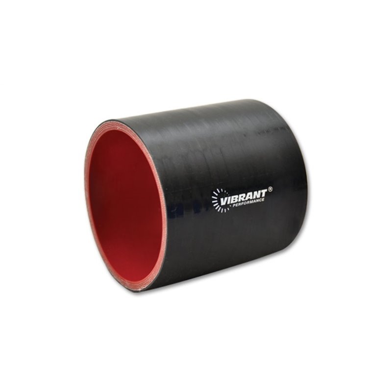 Vibrant 4 Ply Reinforced Silicone Straight Hose Coupling - 2in I.D. x 3in long (BLACK)