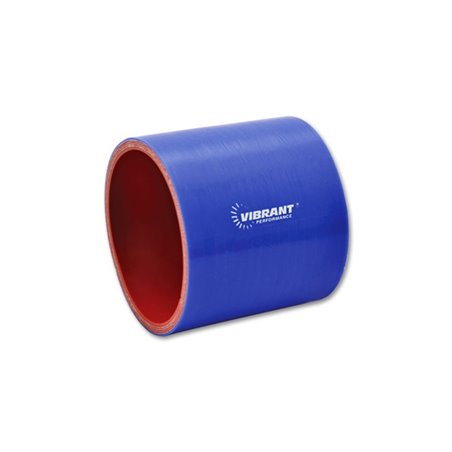 Vibrant 4 Ply Reinforced Silicone Straight Hose Coupling - 3in I.D. x 3in long (BLUE)