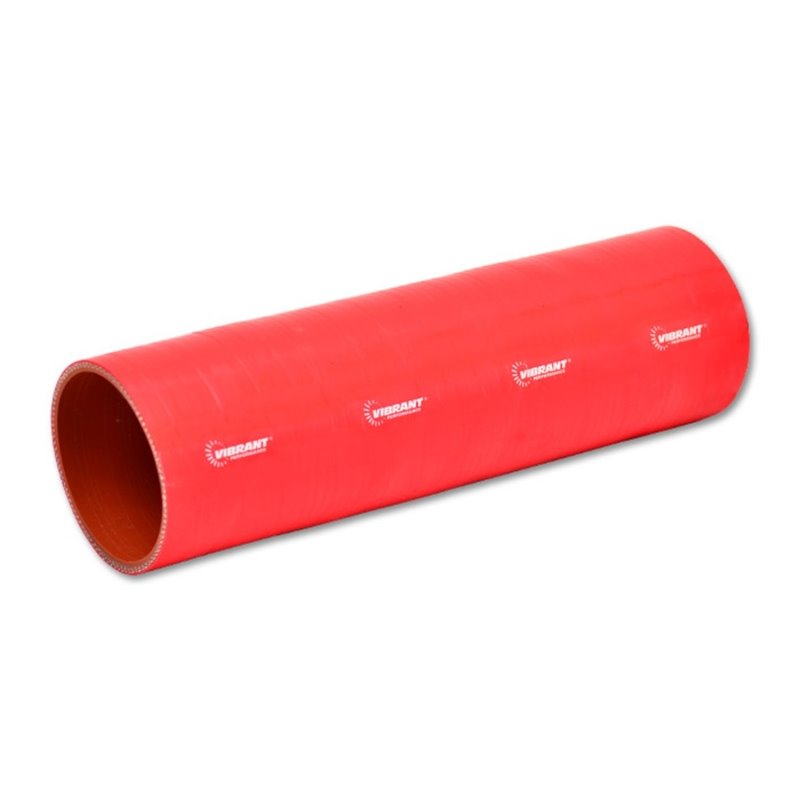 Vibrant 4 Ply Reinforced Silicone Straight Hose Coupling - 4in I.D. x 12in long (RED)