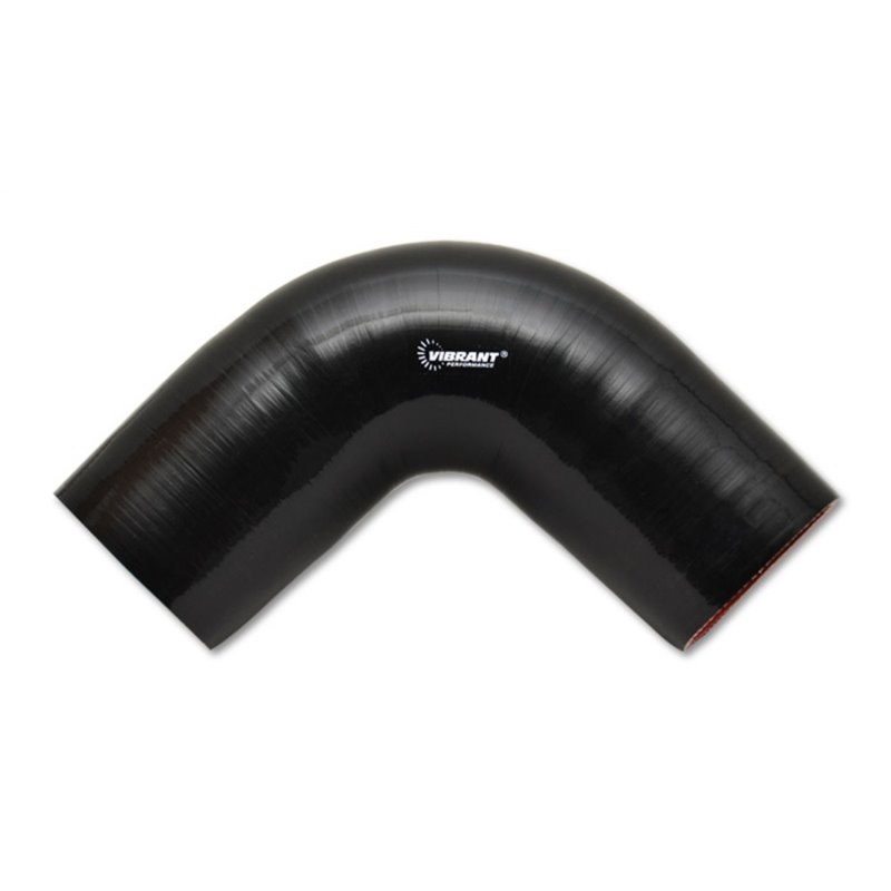 Vibrant 4 Ply Reinforced Silicone Elbow Connector - 4in I.D. - 90 deg. Elbow (BLACK)