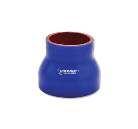 Vibrant 4 Ply Reinforced Silicone Transition Connector - 1.5in I.D. x 2in I.D. x 3in long (BLUE)