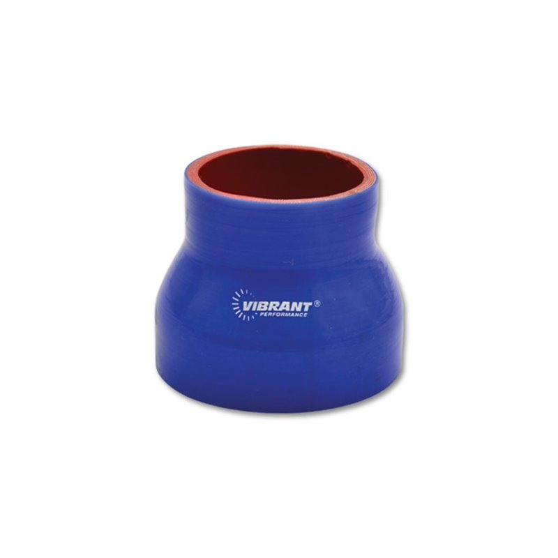 Vibrant 4 Ply Reinforced Silicone Transition Connector - 2.5in I.D. x 3.5in I.D. x 3in long (BLUE)