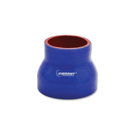 Vibrant 4 Ply Reinforced Silicone Transition Connector - 2.5in I.D. x 3.5in I.D. x 3in long (BLUE)