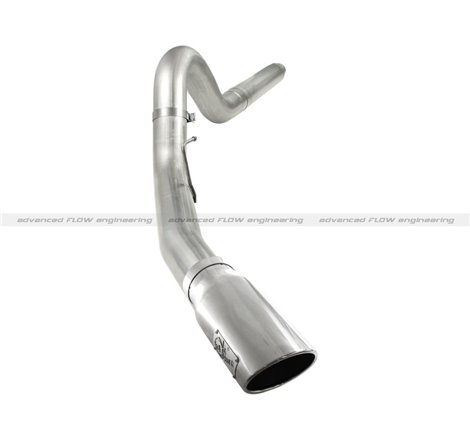 aFe MACHForce XP 5in DPF-Back Stainless Steel Exh Sys, polished tip,Ford Diesel Trucks 08-10 V8-6.4L