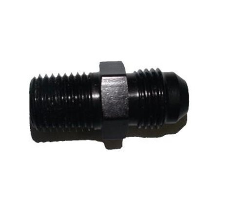 ATP Black Anodized Adaptor Male/Male Straight -6 Male Flare to 1/4in NPT Male