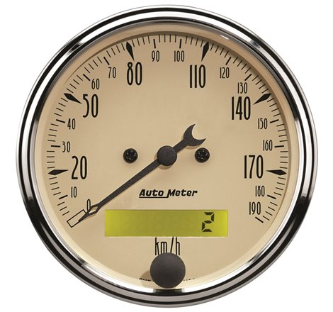 Autometer 3-1/8in 0-190km/h Antique Beige Elec. Programmable Speedometer