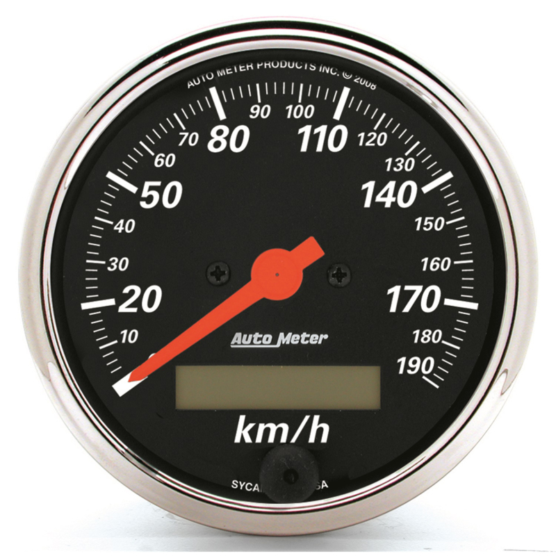 Autometer 3-1/8in Electric 0-190km/h Double Chrome Bezel Speedometer Gauge
