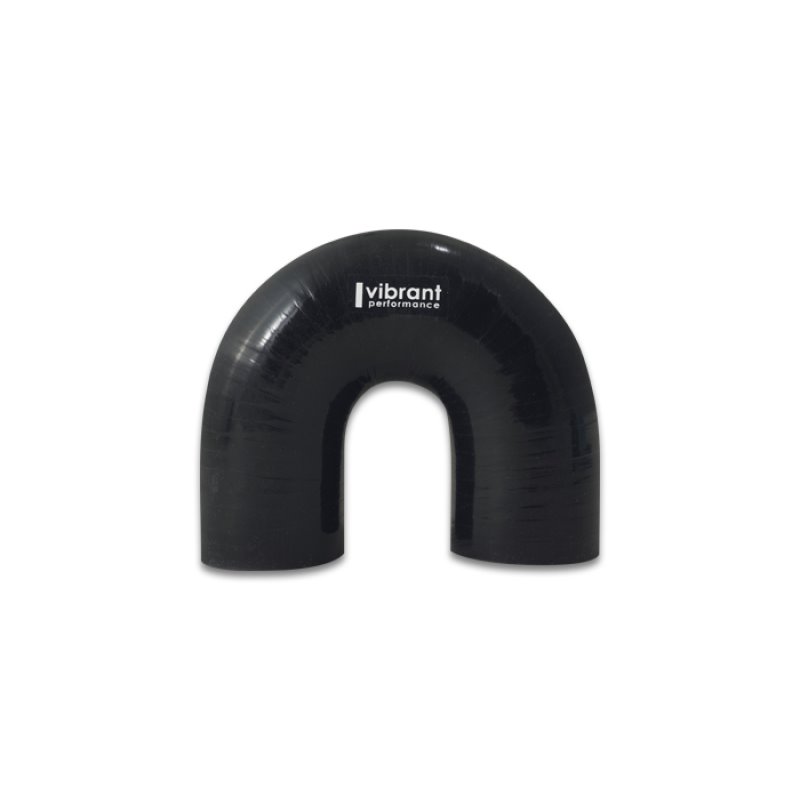 Vibrant 4 Ply Reinforced Silicone Elbow Connector - 2in ID x 5.50in Leg 180 Deg Elbow (BLACK)