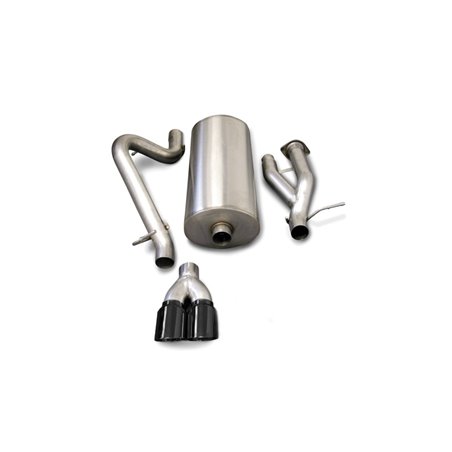 Corsa 03-06 Hummer H2 6.0L V8 Black Sport 3in Single Rear Twin 4in Tips Cat-Back Exhaust