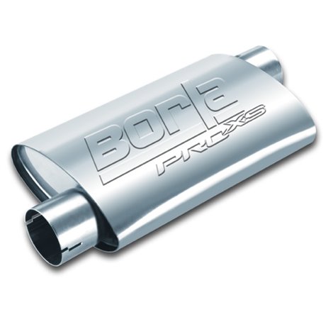 Borla Universal Pro-XS Oval 2in Inlet/Outlet Offset/Offset Notched Muffler