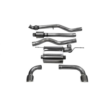 Corsa 12-14 BMW 335i Sedan RWD F30 3in Polished Touring Dual Rear Single 3.5in Tip Cat-Back Exhaust
