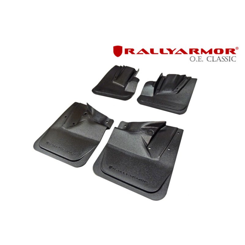 Rally Armor 08-14 Subaru STI / 11-14 WRX (Hatch) OE Classic Black Mud Flap w/ Black Logo