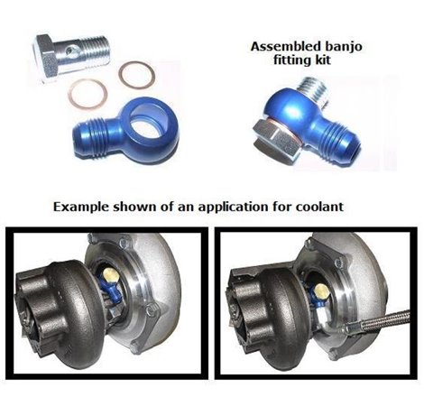 ATP Banjo Fitting Kit Aluminum Banjo Fitting 14mm Hole (for 14mm Bolt) with -6AN Male Flare