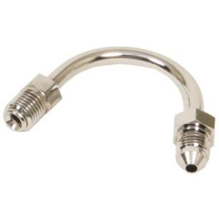 Russell Performance 3/8in-24 Inverted Flare to Male -3AN Steel Chrome 150 Degree Brake Line Fitting