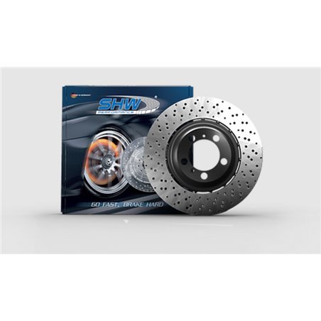 SHW 2021 BMW M2 Competition 3.0L w/o Ceramic Brake Right Front Cross-Drilled Lightweight Brake Rotor