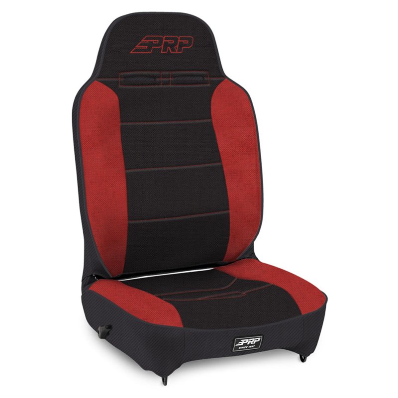 PRP Enduro High Back Reclining Suspension Seat (Driver Side) - Black/Red