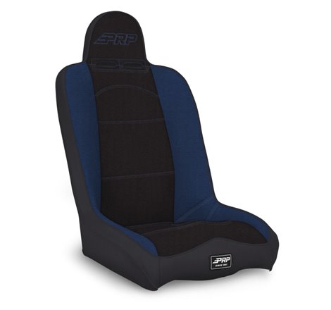 PRP Daily Driver High Back Suspension Seat (Two Neck Slots) - Black / Blue