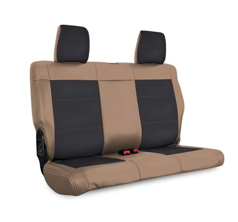PRP 07-10 Jeep Wrangler JK Rear Seat Covers/2 door - Black/Tan