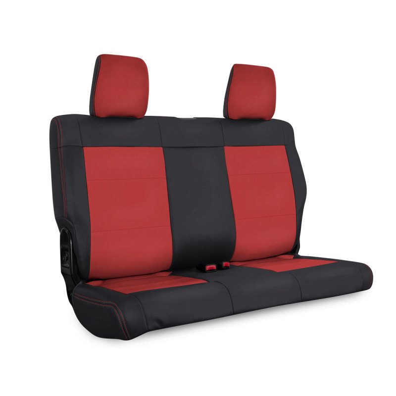 PRP 08-10 Jeep Wrangler JKU Rear Seat Cover/4 door - Black/Red