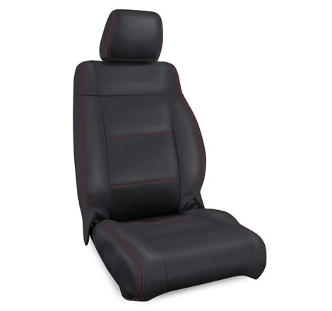 PRP 11-12 Jeep Wrangler JK Front Seat Covers/2 door or 4 door (Pair) - Black with Red Stitching