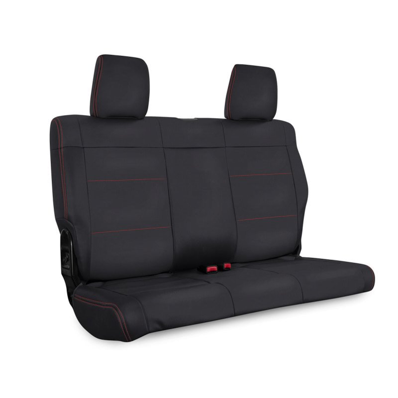 PRP 11-12 Jeep Wrangler JKU Rear Seat Cover/4 door - Black with Red Stitching