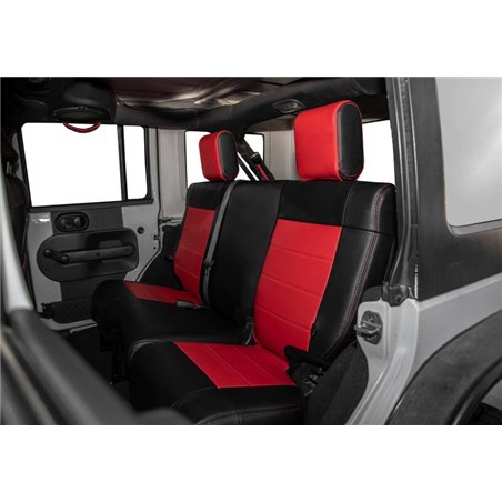 PRP 11-12 Jeep Wrangler JKU Rear Seat Cover/4 door - Black/Red