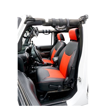 PRP 13-18 Jeep Wrangler JK Front Seat Covers/2 door or 4 door (Pair) - Black/Red