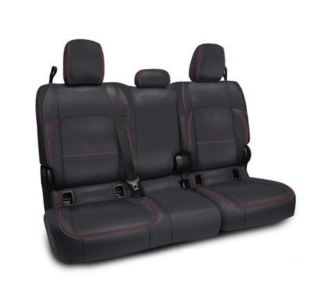 PRP 2020+ Jeep Gladiator JT Rear Bench Cover for with Cloth Interior - Black with Red Stitching