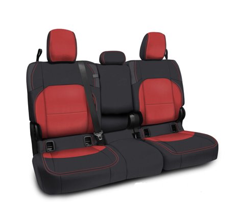 PRP 2020+ Jeep Gladiator JT Rear Bench Cover with Leather Interior - Black/Red