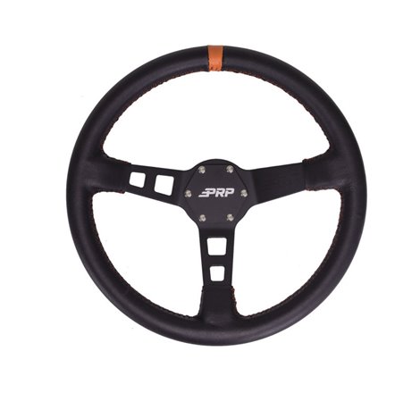 PRP Deep Dish Leather Steering Wheel- Orange