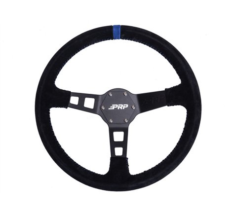 PRP Deep Dish Suede Steering Wheel- Blue
