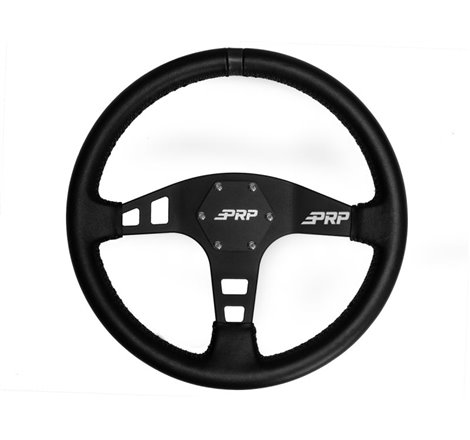 PRP Flat Leather Steering Wheel- Black