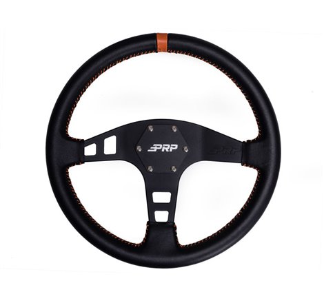 PRP Flat Leather Steering Wheel- Orange