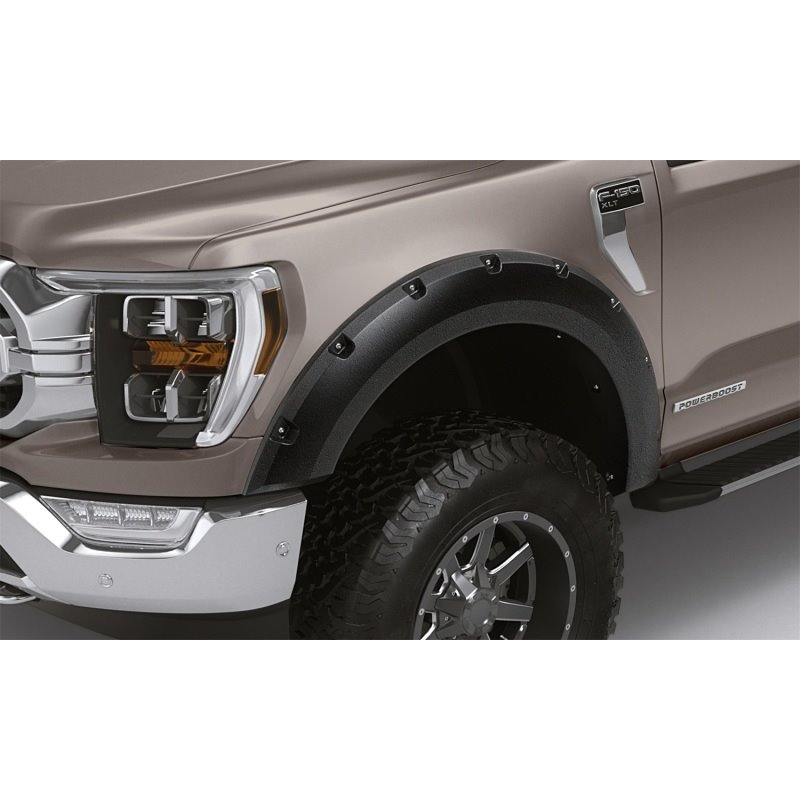 Lund 21-22 Ford F-150 (Excl. Lightning) RX-Rivet Style Textured Fender Flares - Black (2 Pc. Front)
