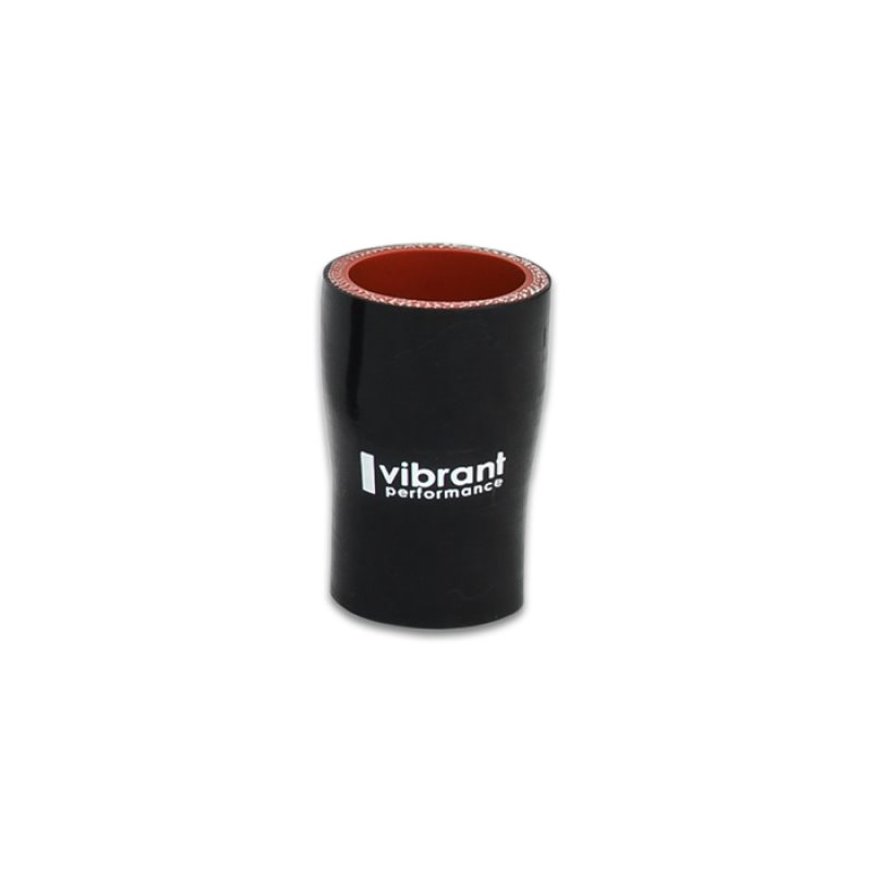 Vibrant Silicone Reducer Coupler 1.625in ID x 1.25in ID x 3.00in Long - Black