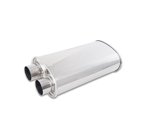 Vibrant Streetpower Oval Muffler 2.50in Inlet/Outlet (Same side)