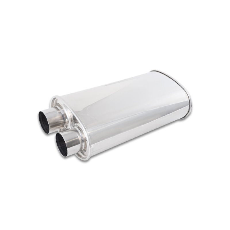 Vibrant Streetpower Oval Muffler 2.50in Inlet/Outlet (Same side)