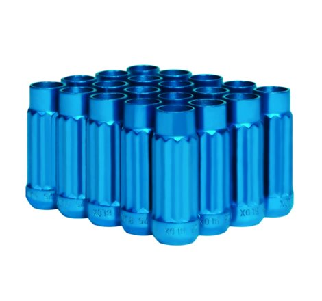 BLOX Racing 12-Sided P17 Tuner Lug Nuts 12x1.5 - Blue Steel - Set of 20 (Socket not included)