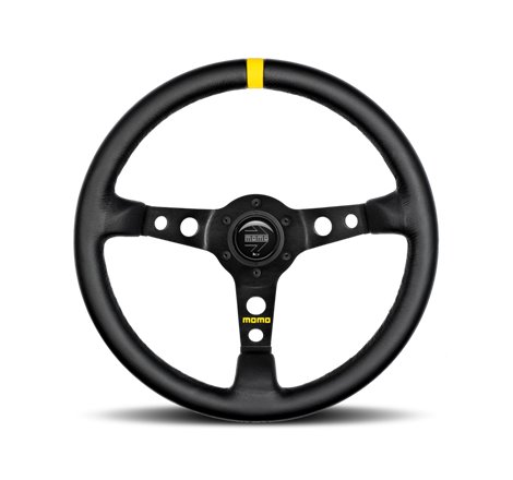 Momo MOD07 Steering Wheel 350 mm -  Black Leather/Black Spokes/1 Stripe