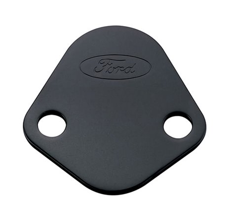 Ford Racing Fuel Pump Block Off Plate - Black Crinkle Finish w/ Ford Oval