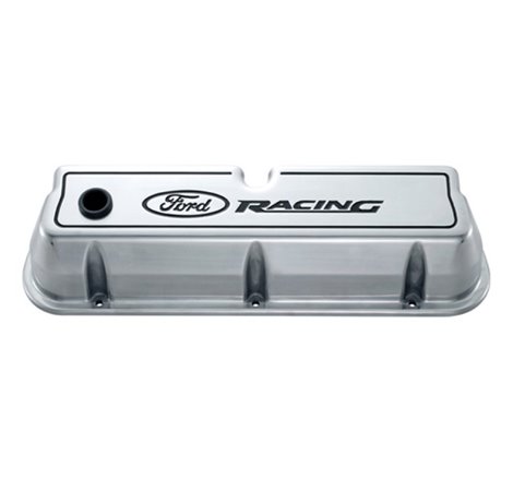 Ford Racing Logo Die-Cast Black Valve Covers Polished