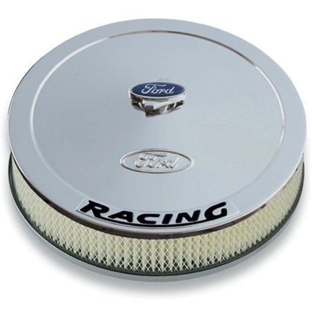 Ford Racing Air Cleaner Kit - Chrome w/ Black Emblem