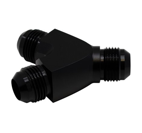 DeatschWerks 10AN Male Flare to 10AN Male Flare to 10AN Male Flare Y Fitting - Anodized Matte Black