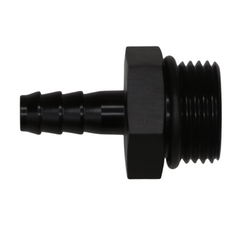 DeatschWerks 10AN ORB Male to 5/16in Male Triple Barb Fitting (Incl O-Ring) - Anodized Matte Black