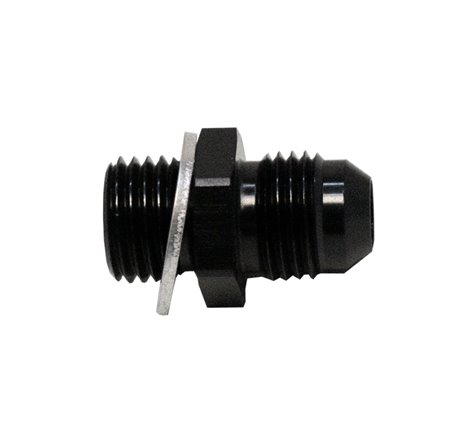 DeatschWerks 6AN Male Flare to M14 X 1.5 Male Metric Adapter (Incl Washer) - Anodized Matte Black