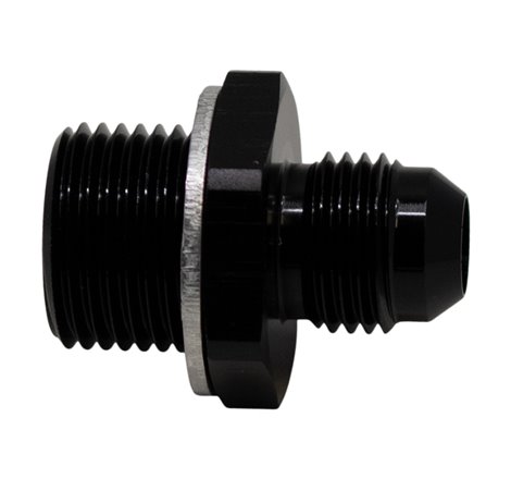 DeatschWerks 6AN Male Flare to M18 X 1.5 Male Metric Adapter (Incl Washer) - Anodized Matte Black