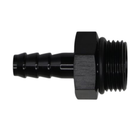 DeatschWerks 8AN ORB Male to 5/16in Male Triple Barb Fitting (Incl O-Ring) - Anodized Matte Black